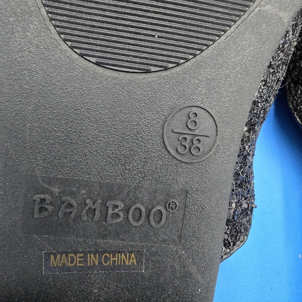 Women's Bamboo Jackpot, Black Glitter Red LIPS  Mules 8M US 38‎ EU New - Picture 8 of 8